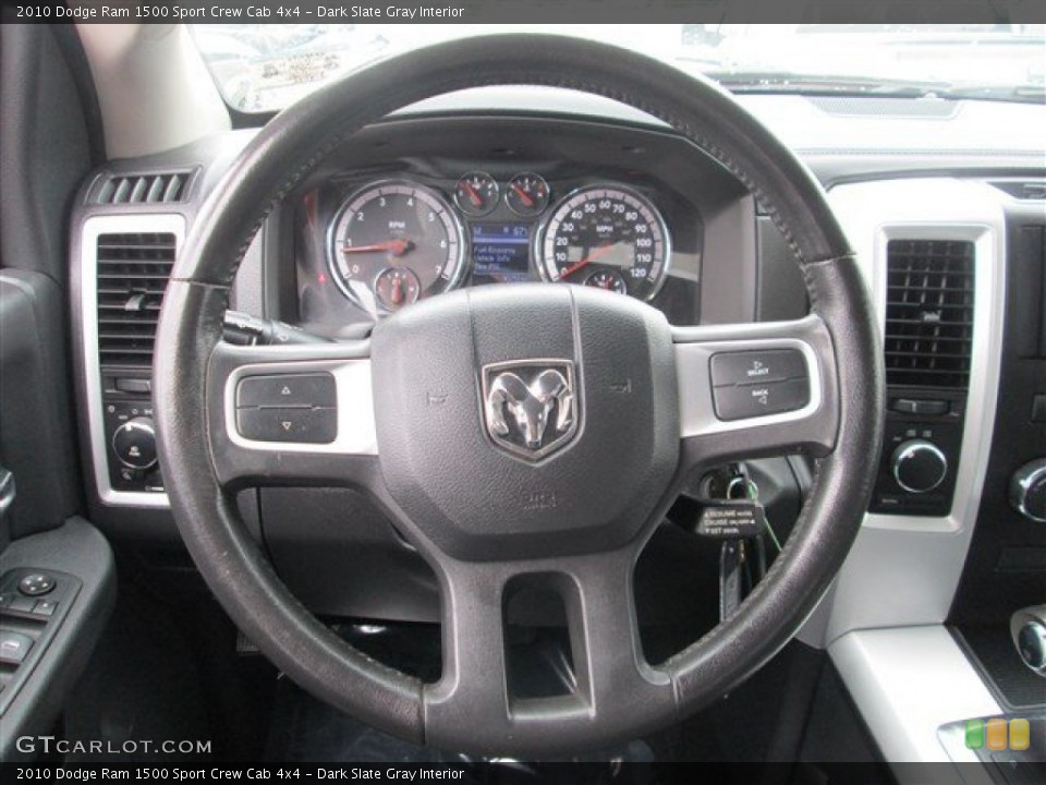 Dark Slate Gray Interior Steering Wheel for the 2010 Dodge Ram 1500 Sport Crew Cab 4x4 #79228030