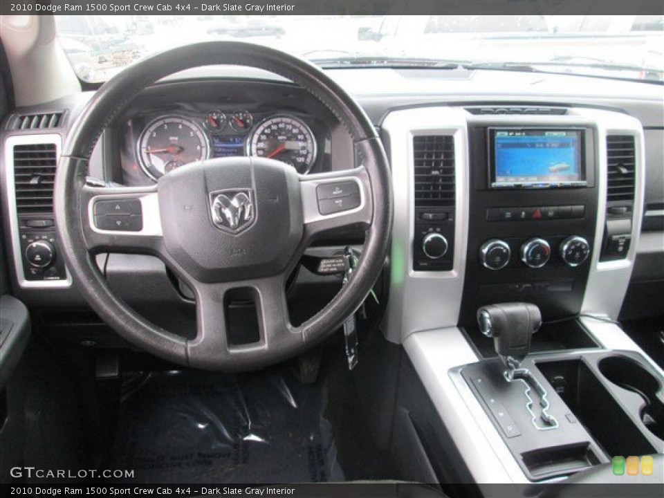Dark Slate Gray Interior Dashboard for the 2010 Dodge Ram 1500 Sport Crew Cab 4x4 #79228051