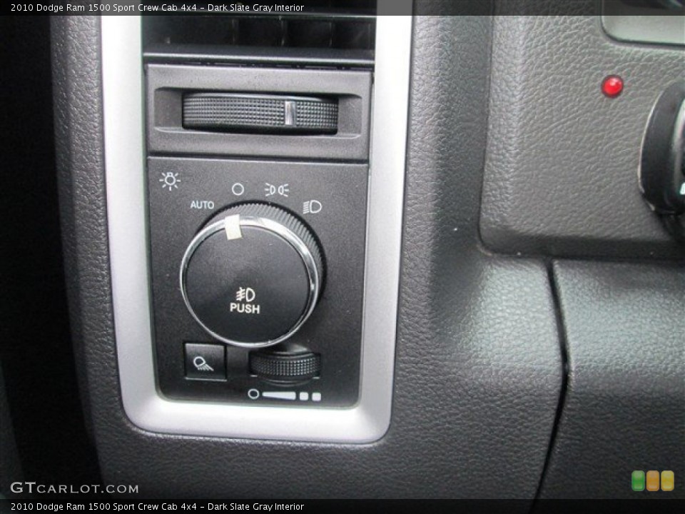Dark Slate Gray Interior Controls for the 2010 Dodge Ram 1500 Sport Crew Cab 4x4 #79228189