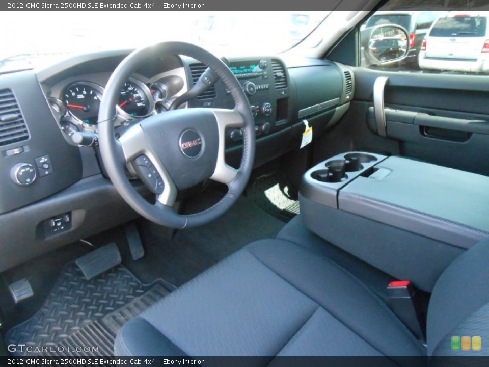 Ebony Interior Prime Interior for the 2012 GMC Sierra 2500HD SLE Extended Cab 4x4 #79228815