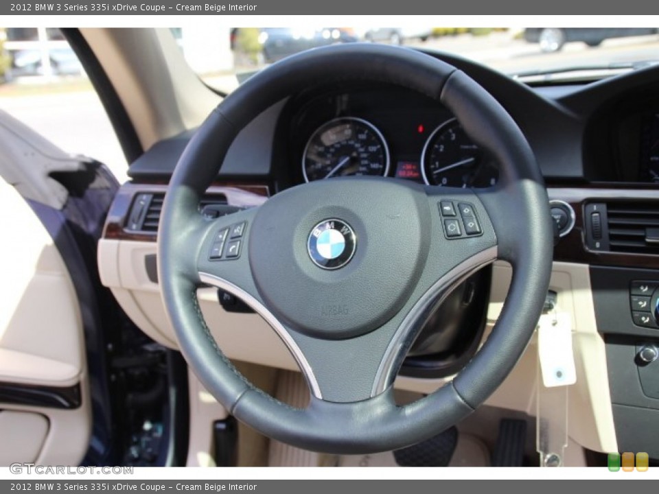 Cream Beige Interior Steering Wheel for the 2012 BMW 3 Series 335i xDrive Coupe #79231166