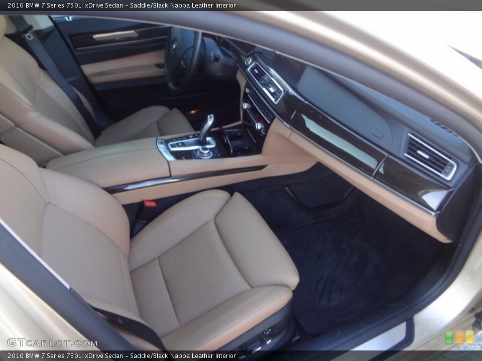 Saddle/Black Nappa Leather Interior Photo for the 2010 BMW 7 Series 750Li xDrive Sedan #79231321