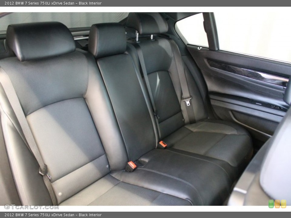 Black Interior Rear Seat for the 2012 BMW 7 Series 750Li xDrive Sedan #79239729