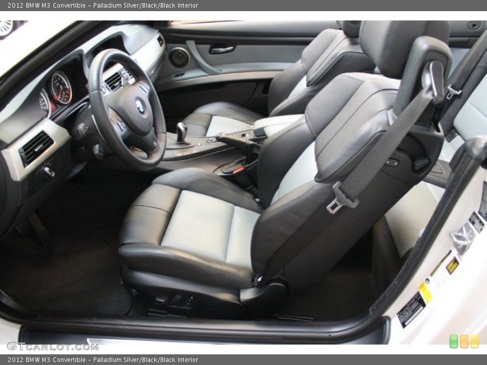 Palladium Silver/Black/Black Interior Front Seat for the 2012 BMW M3 Convertible #79240015