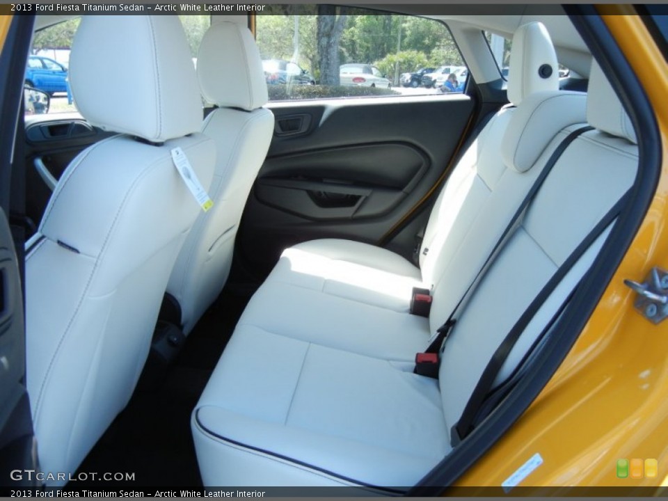 Arctic White Leather Interior Rear Seat for the 2013 Ford Fiesta Titanium Sedan #79241498