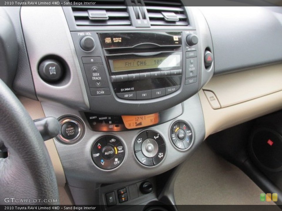 Sand Beige Interior Controls for the 2010 Toyota RAV4 Limited 4WD #79243927