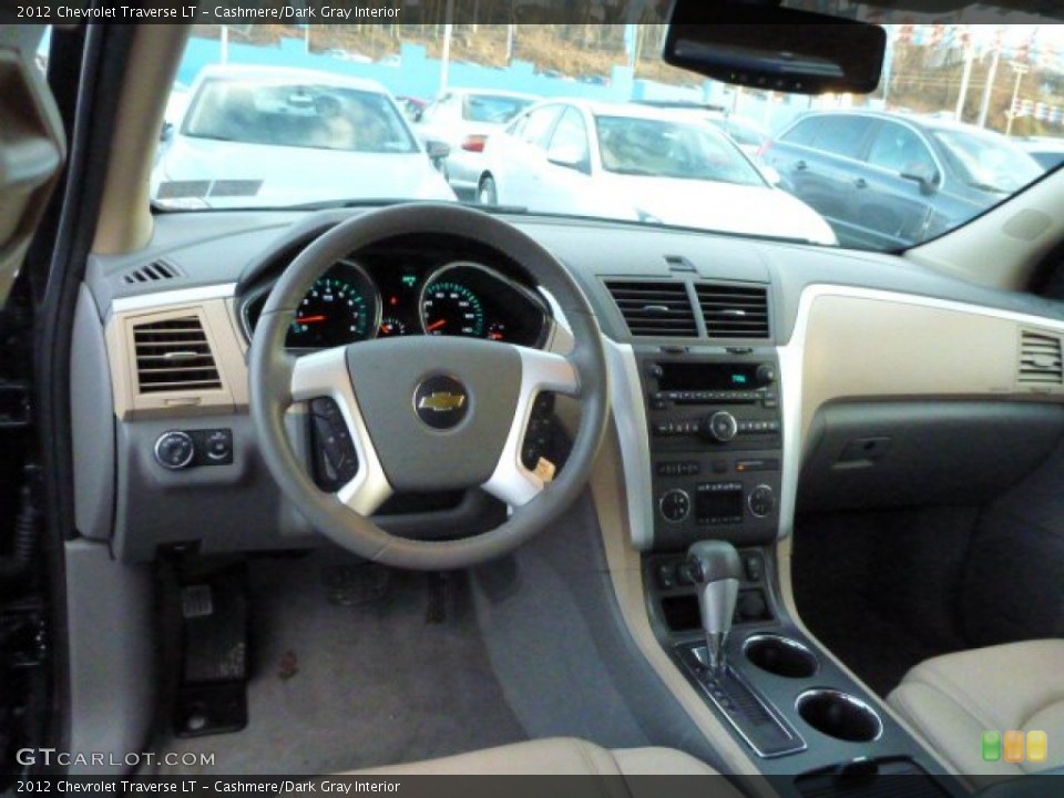 Cashmere/Dark Gray Interior Dashboard for the 2012 Chevrolet Traverse LT #79244416