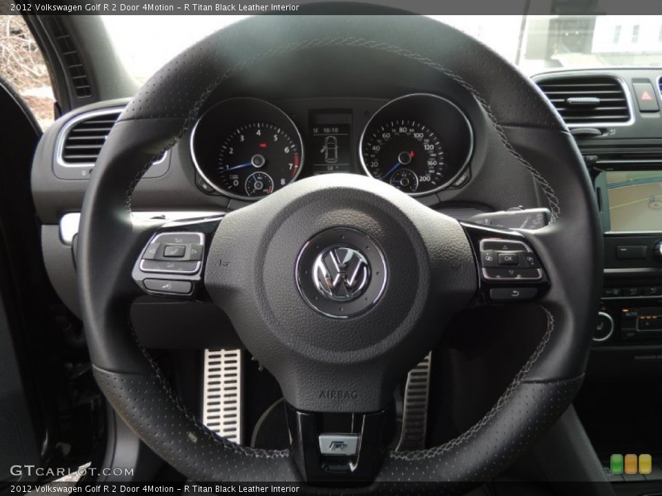 R Titan Black Leather Interior Steering Wheel for the 2012 Volkswagen Golf R 2 Door 4Motion #79247260