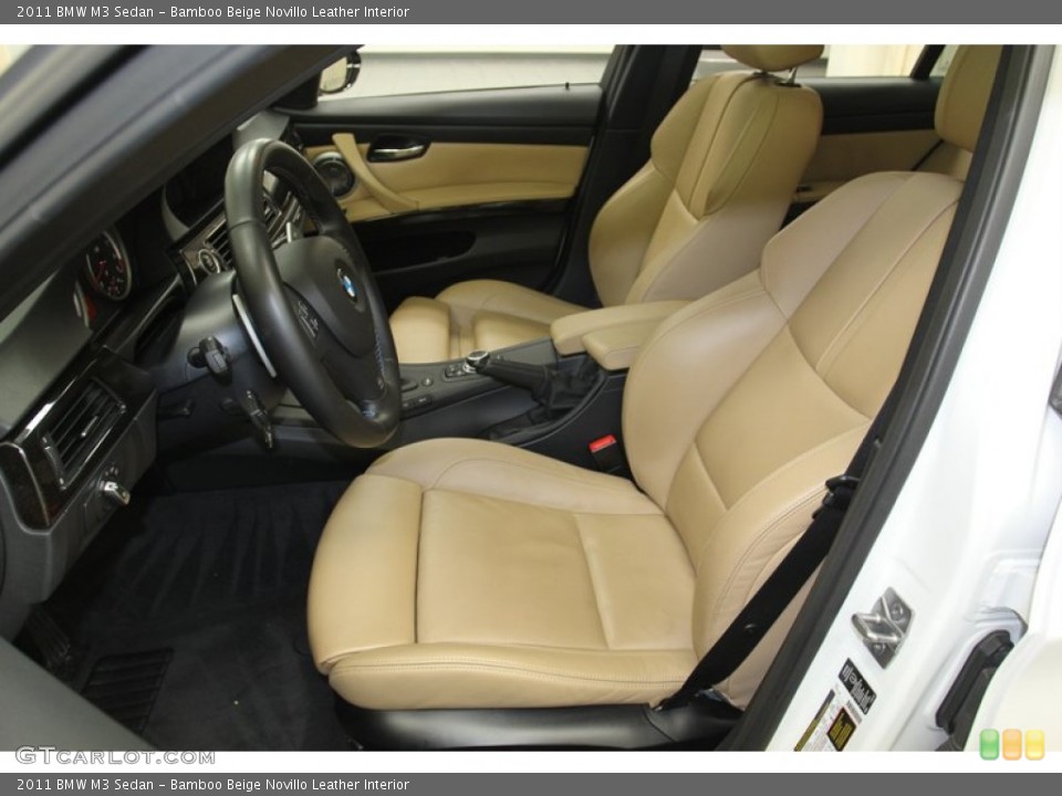 Bamboo Beige Novillo Leather Interior Front Seat for the 2011 BMW M3 Sedan #79252514