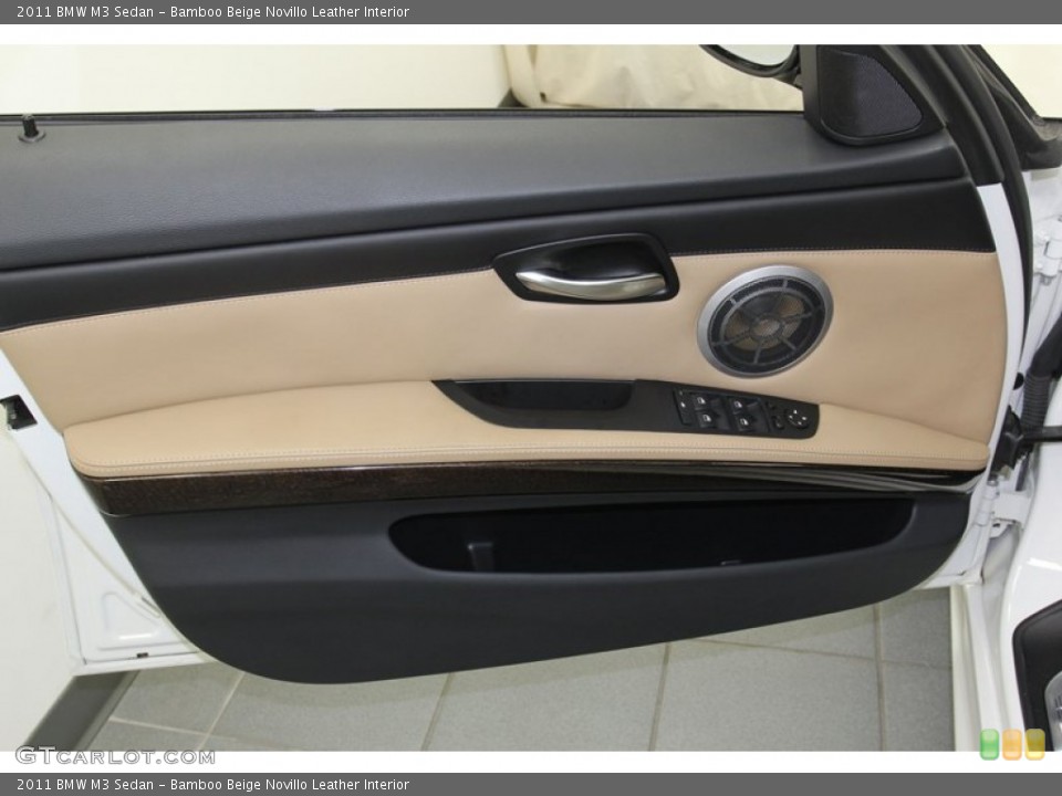 Bamboo Beige Novillo Leather Interior Door Panel for the 2011 BMW M3 Sedan #79252648