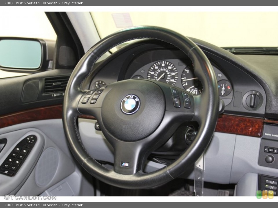 Grey Interior Steering Wheel for the 2003 BMW 5 Series 530i Sedan #79264568