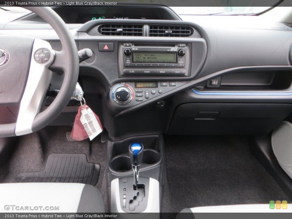 Light Blue Gray/Black Interior Controls for the 2013 Toyota Prius c Hybrid Two #79265186