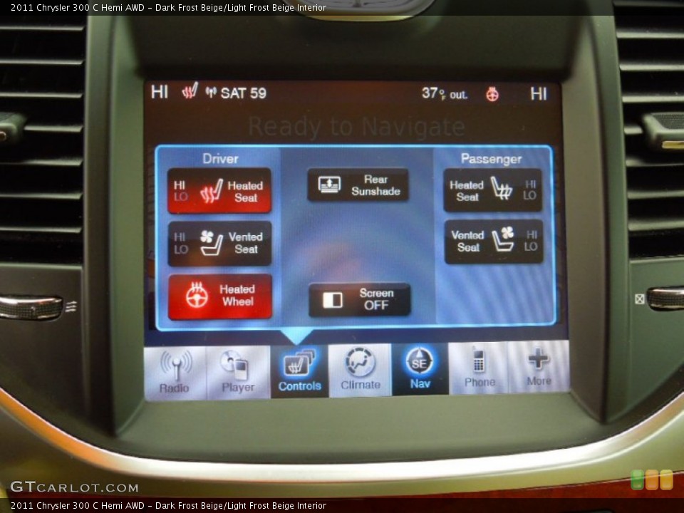Dark Frost Beige/Light Frost Beige Interior Controls for the 2011 Chrysler 300 C Hemi AWD #79269134