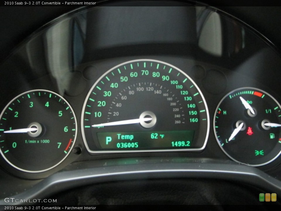Parchment Interior Gauges for the 2010 Saab 9-3 2.0T Convertible #79291148