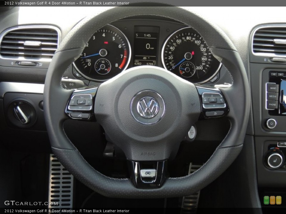 R Titan Black Leather Interior Steering Wheel for the 2012 Volkswagen Golf R 4 Door 4Motion #79294552