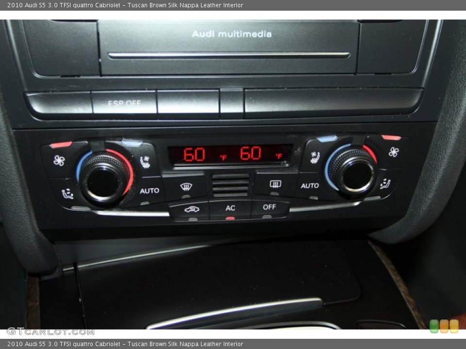 Tuscan Brown Silk Nappa Leather Interior Controls for the 2010 Audi S5 3.0 TFSI quattro Cabriolet #79300682