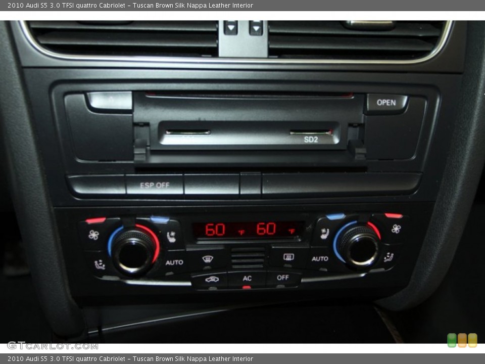 Tuscan Brown Silk Nappa Leather Interior Controls for the 2010 Audi S5 3.0 TFSI quattro Cabriolet #79300700