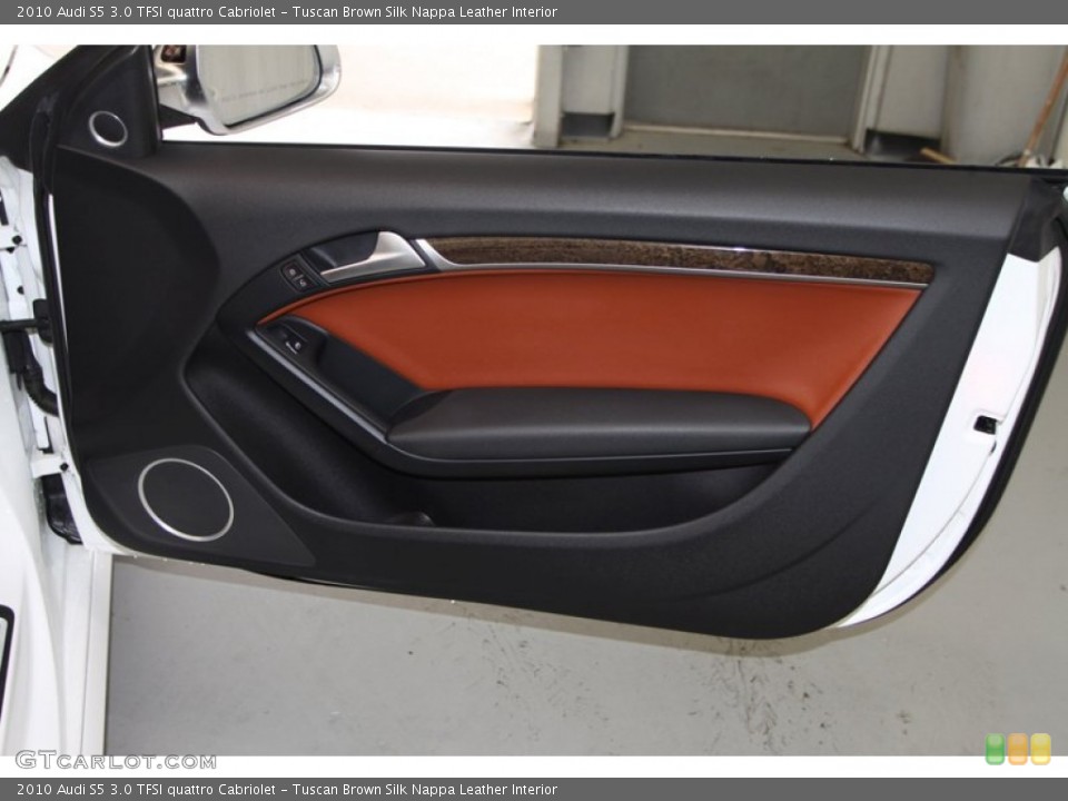 Tuscan Brown Silk Nappa Leather Interior Door Panel for the 2010 Audi S5 3.0 TFSI quattro Cabriolet #79300850