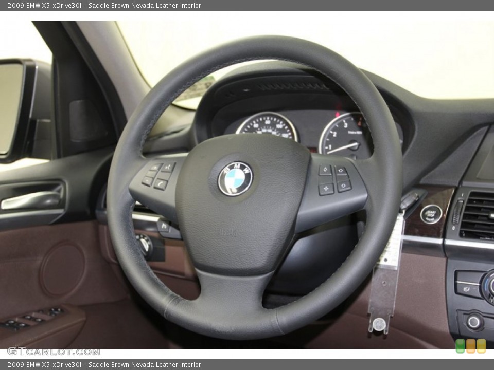 Saddle Brown Nevada Leather Interior Steering Wheel for the 2009 BMW X5 xDrive30i #79314854