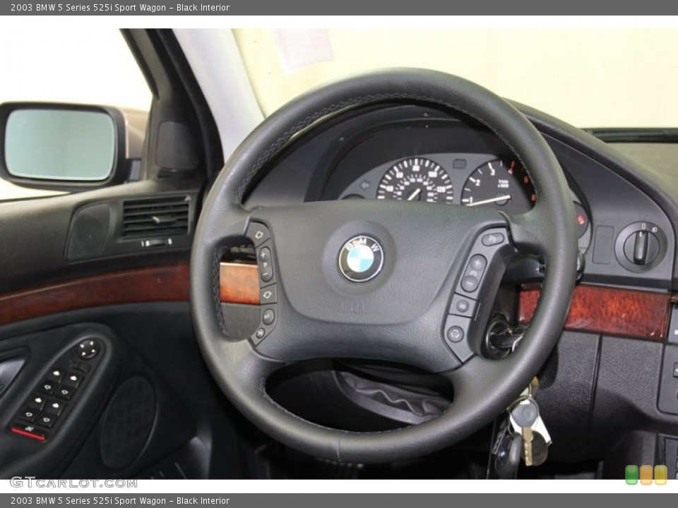 Black Interior Steering Wheel for the 2003 BMW 5 Series 525i Sport Wagon #79317881