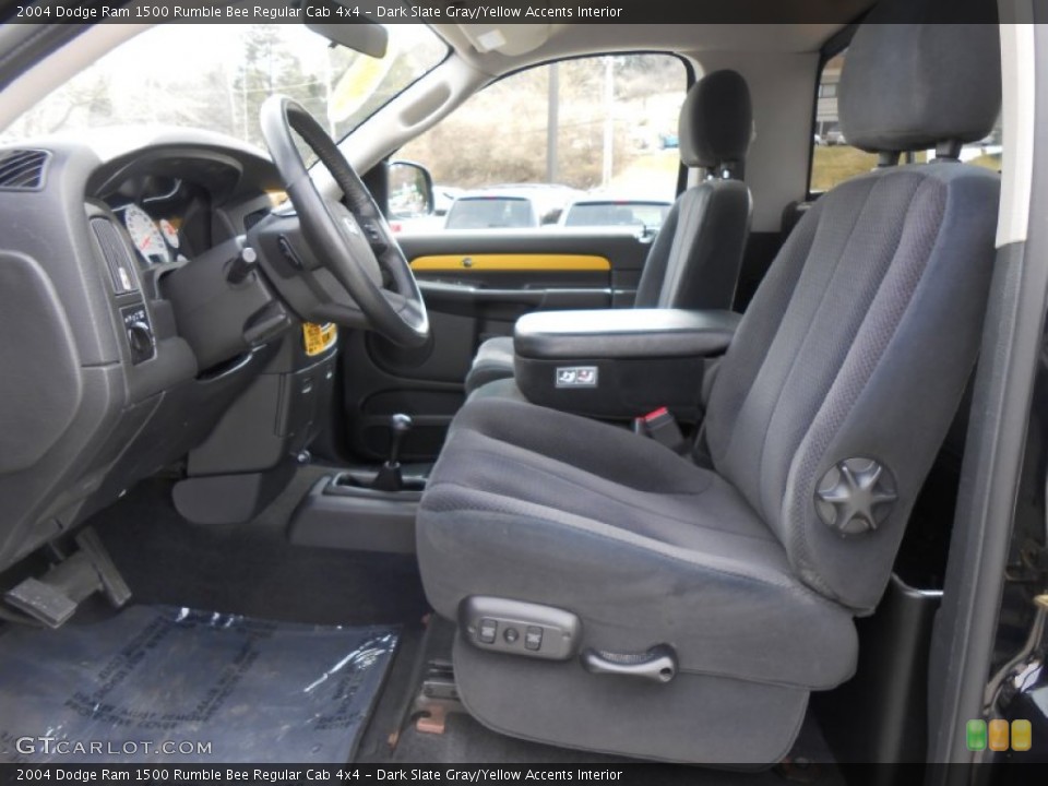 Dark Slate Gray/Yellow Accents Interior Front Seat for the 2004 Dodge Ram 1500 Rumble Bee Regular Cab 4x4 #79350025