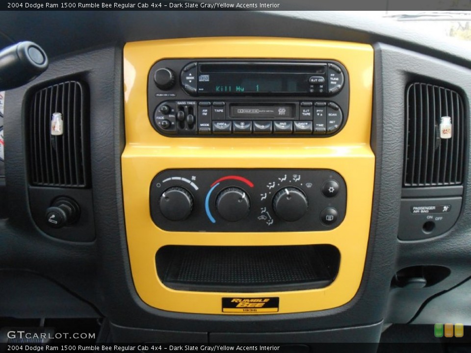 Dark Slate Gray/Yellow Accents Interior Controls for the 2004 Dodge Ram 1500 Rumble Bee Regular Cab 4x4 #79350166