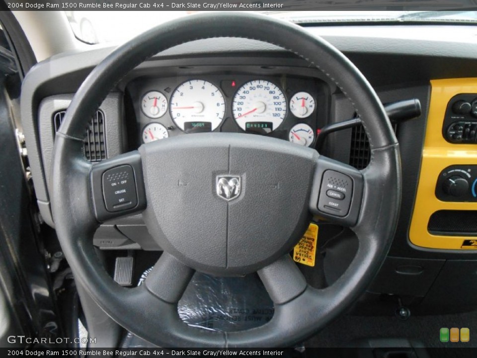 Dark Slate Gray/Yellow Accents Interior Steering Wheel for the 2004 Dodge Ram 1500 Rumble Bee Regular Cab 4x4 #79350212