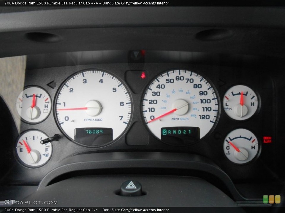 Dark Slate Gray/Yellow Accents Interior Gauges for the 2004 Dodge Ram 1500 Rumble Bee Regular Cab 4x4 #79350229