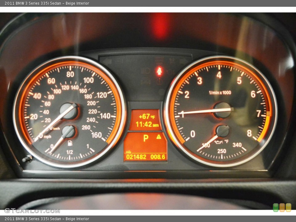 Beige Interior Gauges for the 2011 BMW 3 Series 335i Sedan #79364614