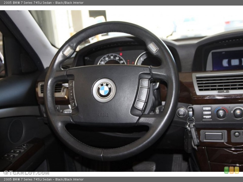 Black/Black Interior Steering Wheel for the 2005 BMW 7 Series 745Li Sedan #79375947