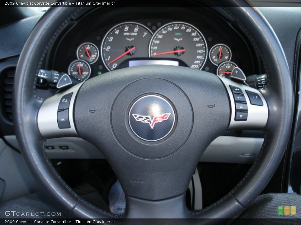 Titanium Gray Interior Steering Wheel for the 2009 Chevrolet Corvette Convertible #79377401