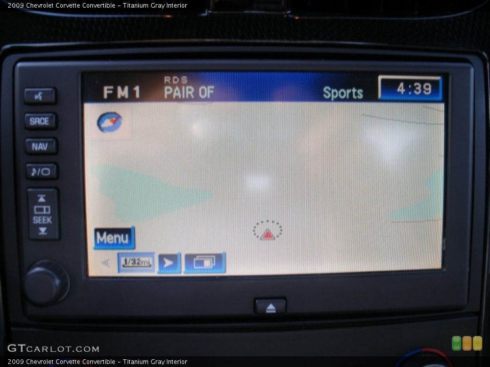 Titanium Gray Interior Navigation for the 2009 Chevrolet Corvette Convertible #79377461