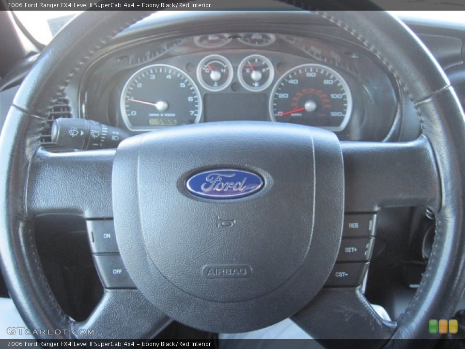 Ebony Black/Red Interior Steering Wheel for the 2006 Ford Ranger FX4 Level II SuperCab 4x4 #79390438