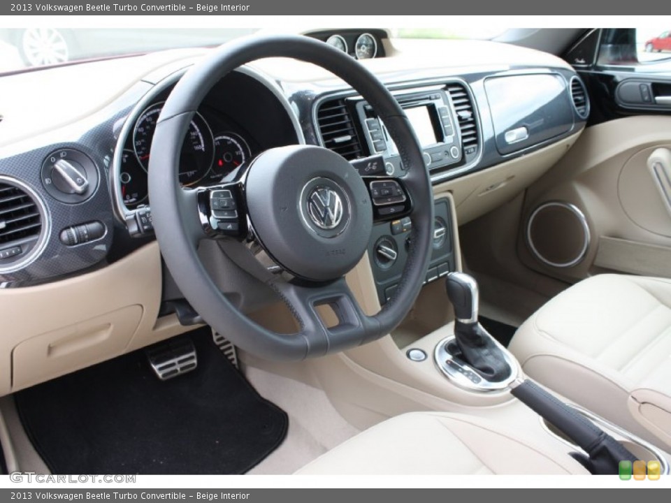 Beige Interior Dashboard for the 2013 Volkswagen Beetle Turbo Convertible #79397512