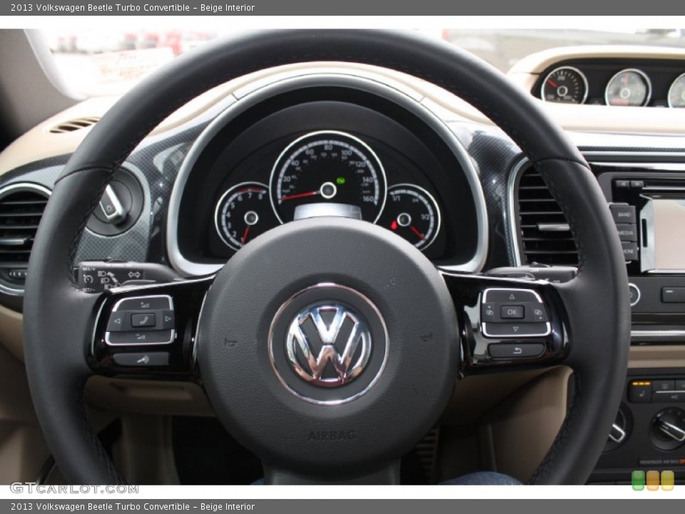 Beige Interior Steering Wheel for the 2013 Volkswagen Beetle Turbo Convertible #79397706