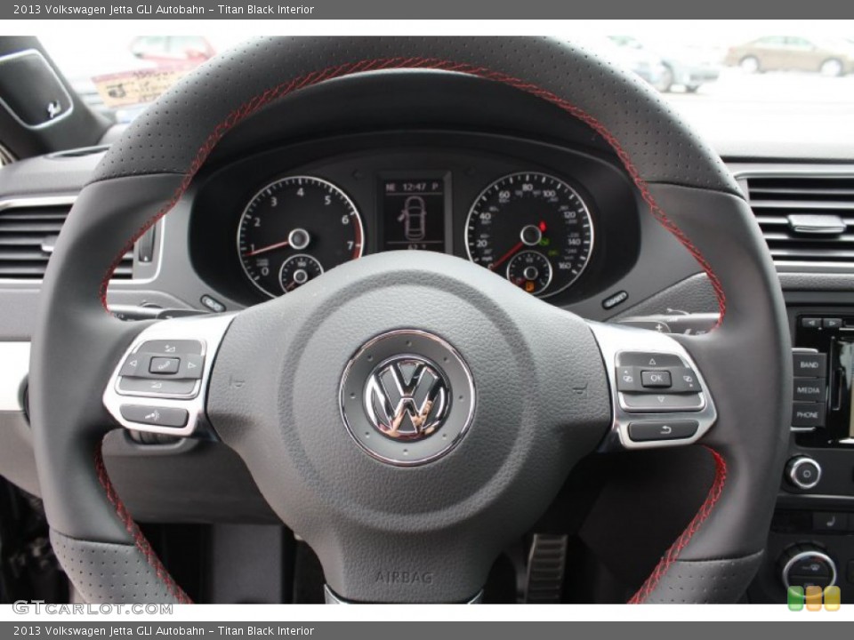 Titan Black Interior Steering Wheel for the 2013 Volkswagen Jetta GLI Autobahn #79415351