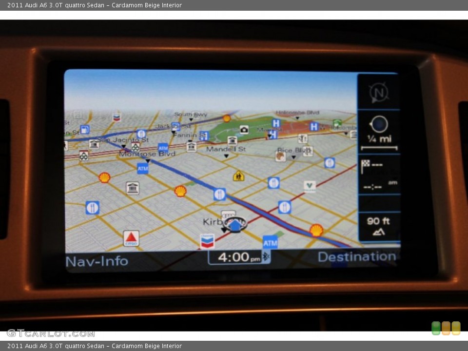 Cardamom Beige Interior Navigation for the 2011 Audi A6 3.0T quattro Sedan #79418270