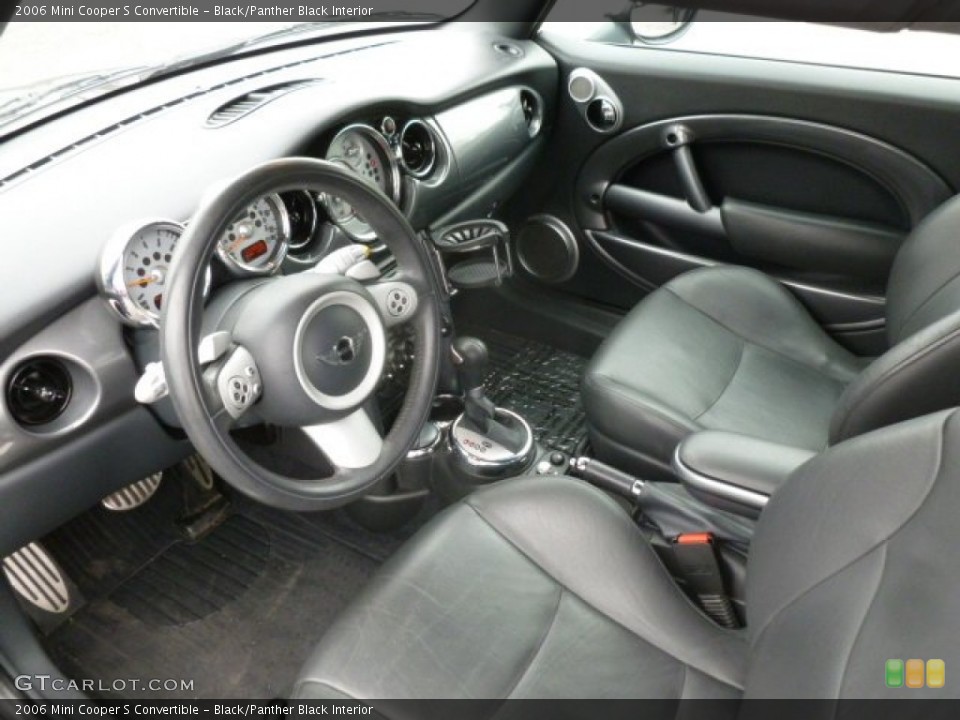 Black/Panther Black Interior Prime Interior for the 2006 Mini Cooper S Convertible #79423259