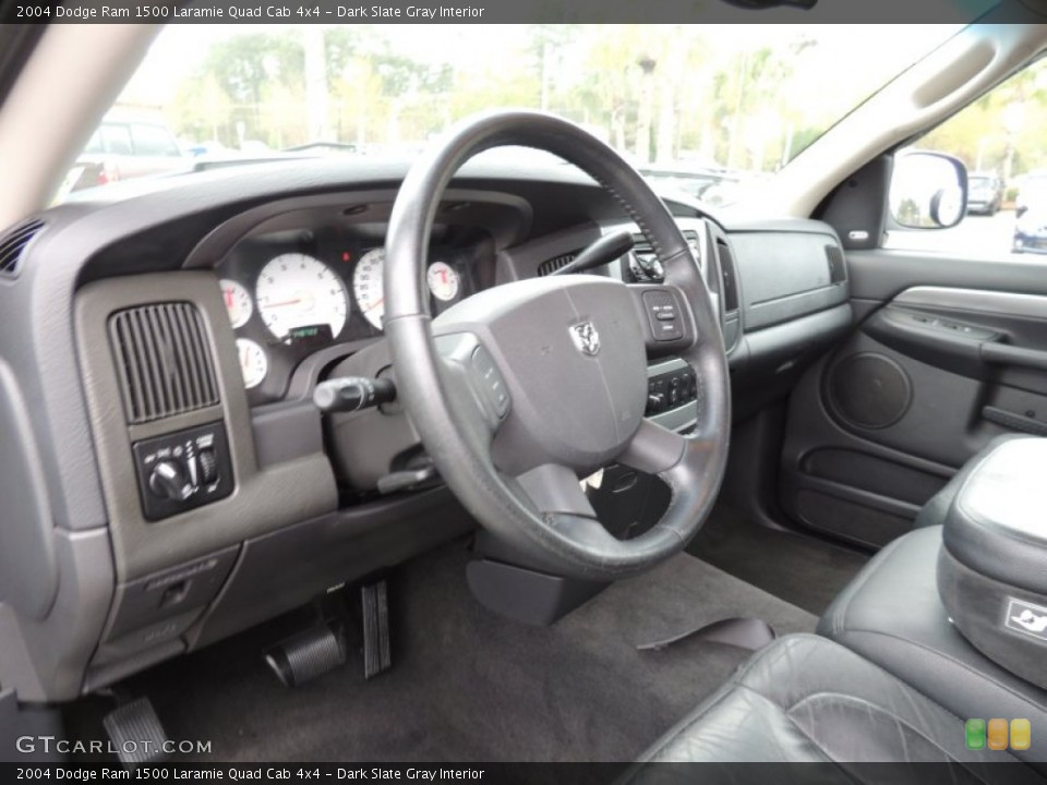 Dark Slate Gray Interior Dashboard for the 2004 Dodge Ram 1500 Laramie Quad Cab 4x4 #79424549
