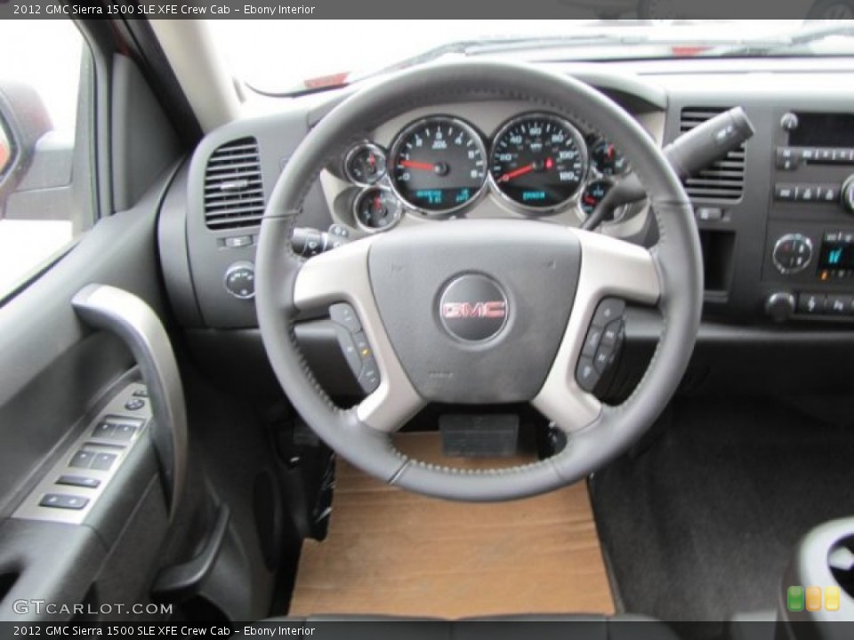 Ebony Interior Steering Wheel for the 2012 GMC Sierra 1500 SLE XFE Crew Cab #79432676