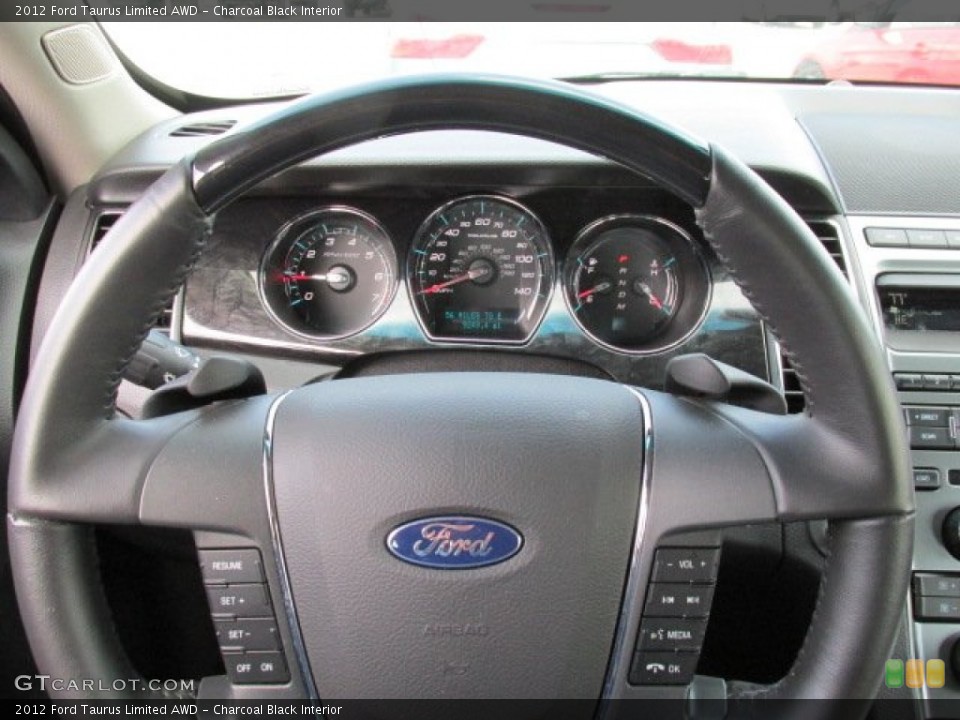 Charcoal Black Interior Steering Wheel for the 2012 Ford Taurus Limited AWD #79438211