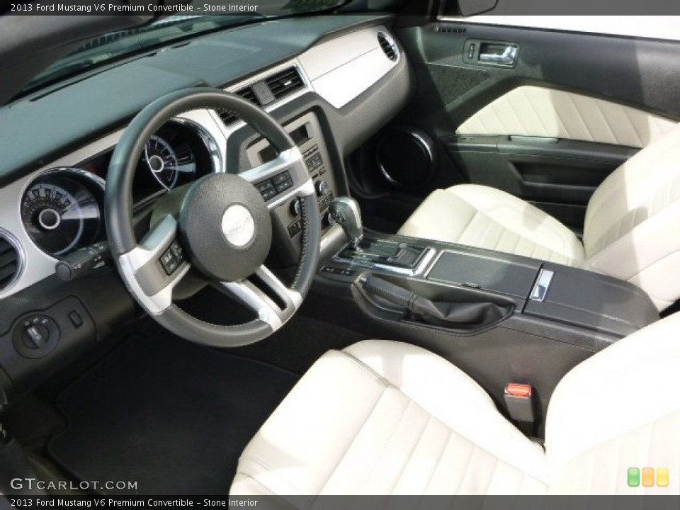 Stone Interior Prime Interior for the 2013 Ford Mustang V6 Premium Convertible #79444005