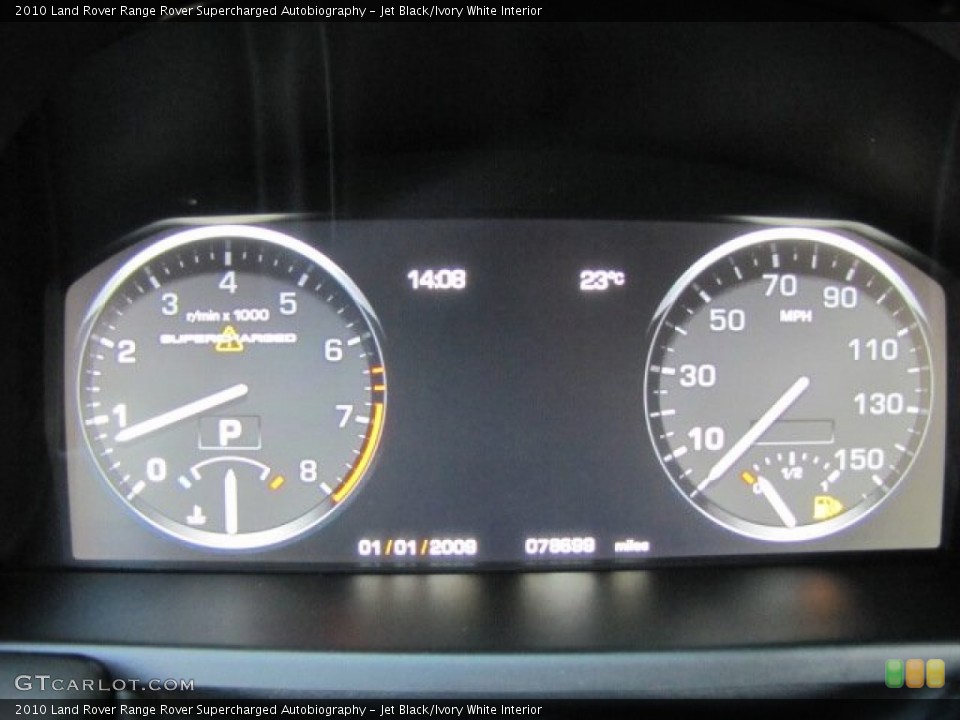 Jet Black/Ivory White Interior Gauges for the 2010 Land Rover Range Rover Supercharged Autobiography #79457207