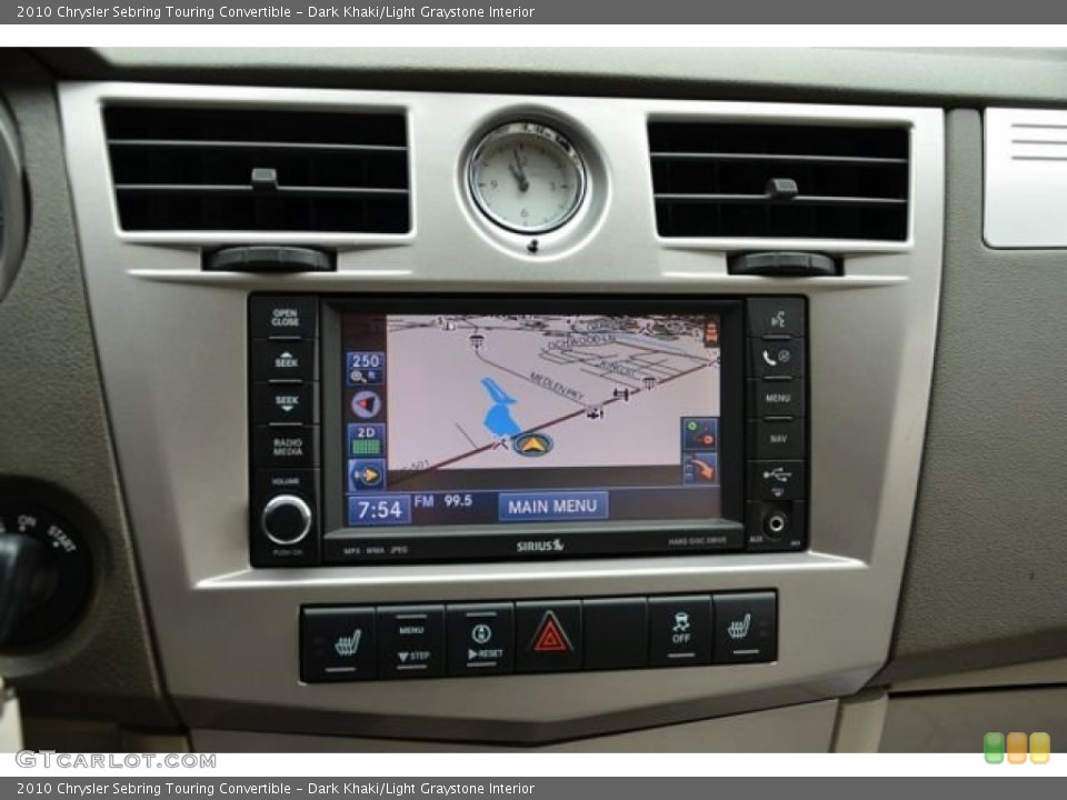 Dark Khaki/Light Graystone Interior Navigation for the 2010 Chrysler Sebring Touring Convertible #79458269