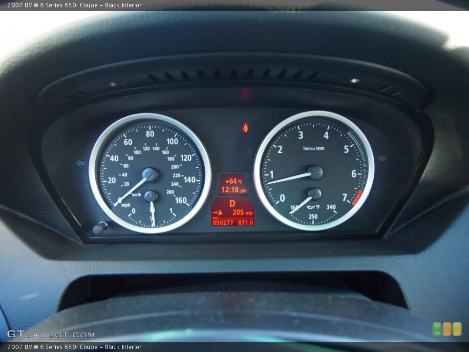 Black Interior Gauges for the 2007 BMW 6 Series 650i Coupe #79462798