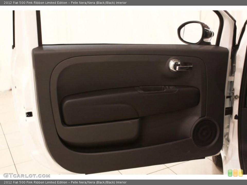Pelle Nera/Nera (Black/Black) Interior Door Panel for the 2012 Fiat 500 Pink Ribbon Limited Edition #79466510
