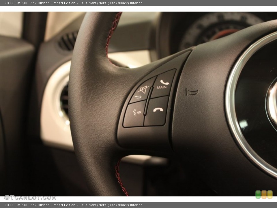 Pelle Nera/Nera (Black/Black) Interior Controls for the 2012 Fiat 500 Pink Ribbon Limited Edition #79466568
