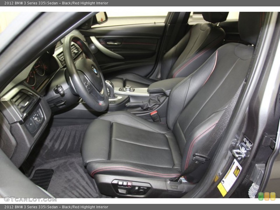 Black/Red Highlight Interior Photo for the 2012 BMW 3 Series 335i Sedan #79467095