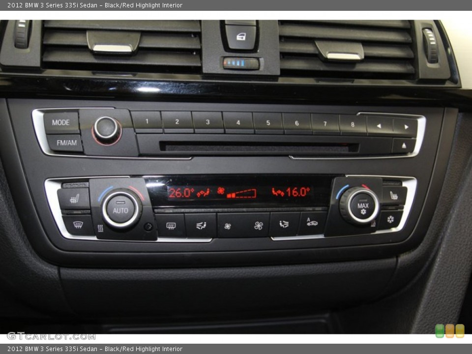 Black/Red Highlight Interior Controls for the 2012 BMW 3 Series 335i Sedan #79467395