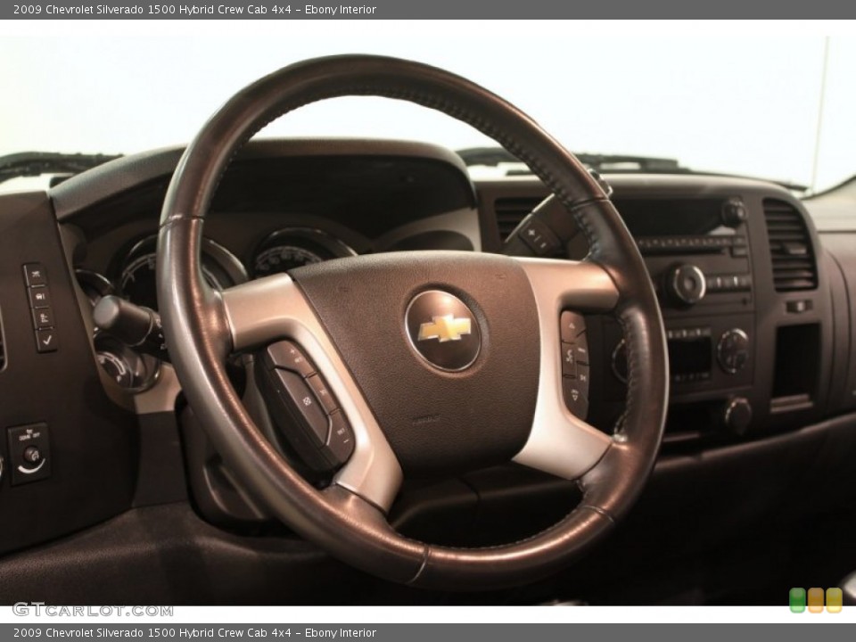 Ebony Interior Steering Wheel for the 2009 Chevrolet Silverado 1500 Hybrid Crew Cab 4x4 #79477072